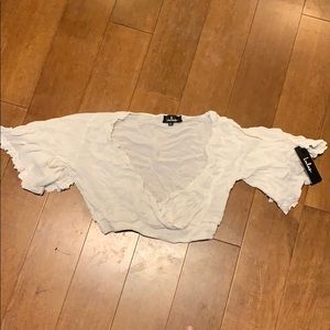Lulu cropped white flowy top